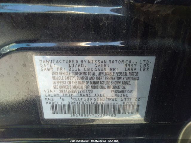 3N1AB8BV7LY307720 Nissan SENTRA S