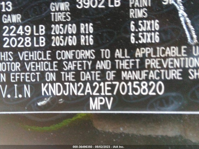 KIA Soul Base 2014 KNDJN2A21E7015820 Image 10