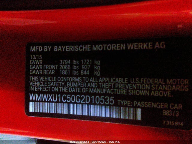 2016 Mini Hardtop, VIN: WMWXU1C50G2D10535