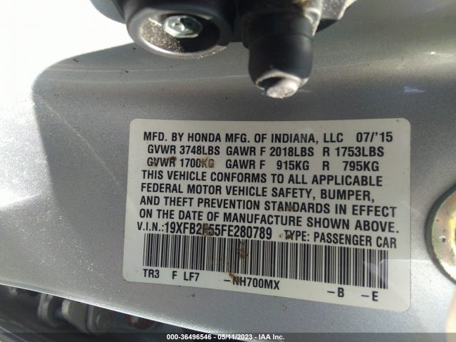 Honda Civic Sedan Lx 2015 19XFB2F55FE280789 Image 9