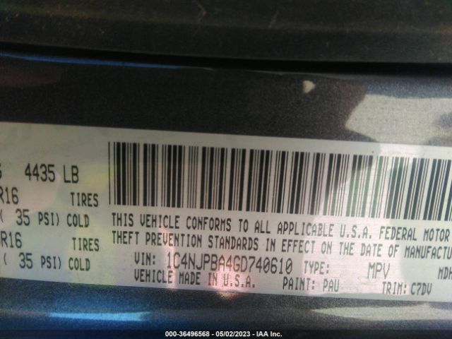 1C4NJPBA4GD740610 Jeep Patriot Sport