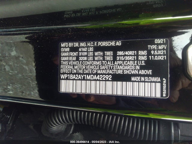 2021 Porsche Cayenne, VIN: WP1BA2AY1MDA42292