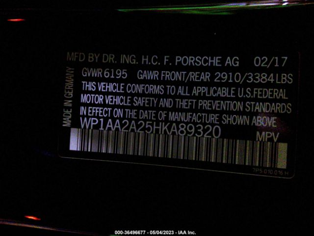 WP1AA2A25HKA89320 Porsche Cayenne