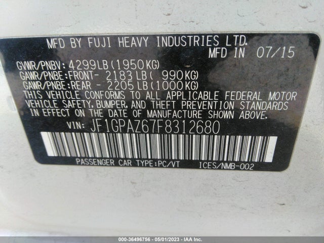 JF1GPAZ67F8312680 Subaru Impreza Wagon 2.0i Sport Limited