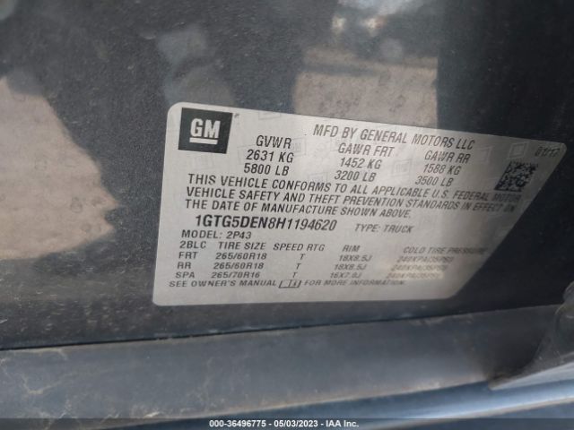 1GTG5DEN8H1194620 GMC Canyon 2wd Slt
