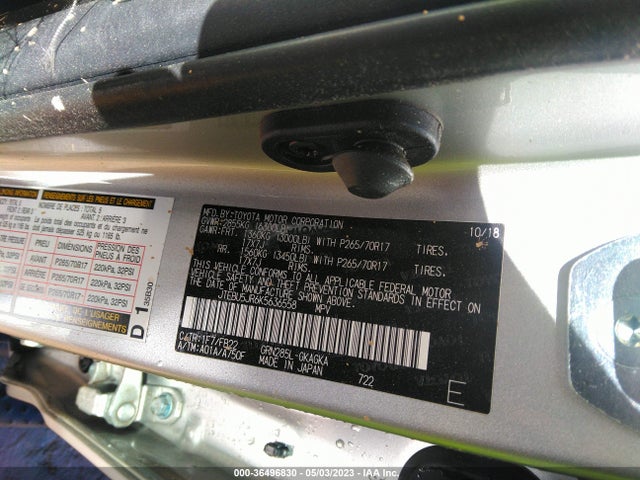 Toyota 4RUNNER SR5 2019 JTEBU5JR6K5636558 Image 10