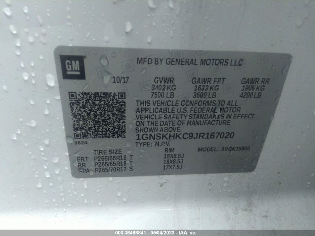 Chevrolet Suburban Lt 2018 1GNSKHKC9JR167020 Image 10
