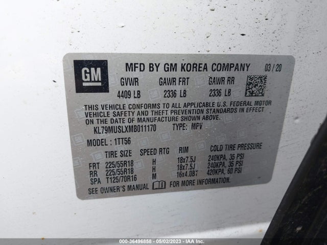 Chevrolet Trailblazer Rs 2021 KL79MUSLXMB011170 Image 9
