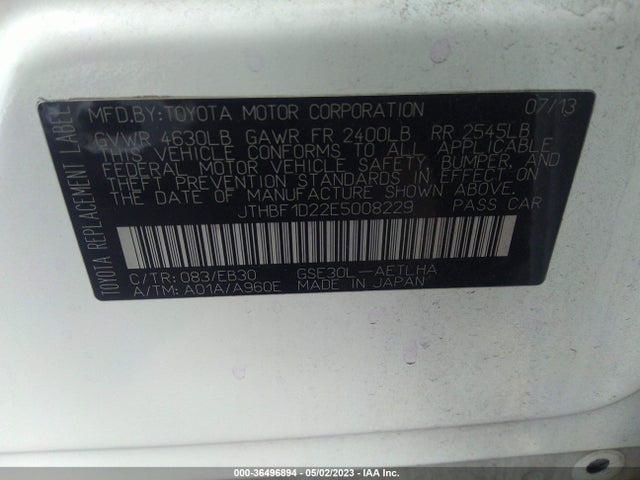Lexus IS 250 2014 JTHBF1D22E5008229 Image 11