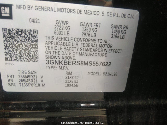 Chevrolet BLAZER RS 2021 3GNKBERS8MS557622 Image 9
