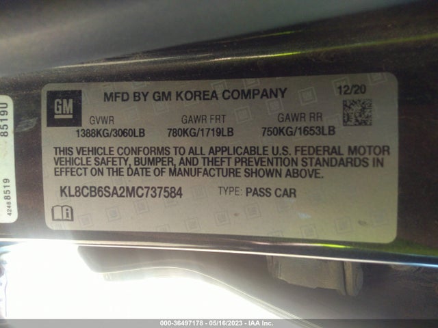 Chevrolet SPARK LS 2021 KL8CB6SA2MC737584 Image 9