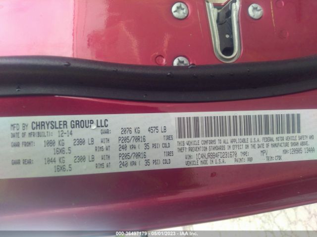 1C4NJRBB4FD231670 Jeep Patriot Sport