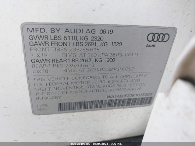 WA1AECF37K1075309 Audi Q3 PREMIUM