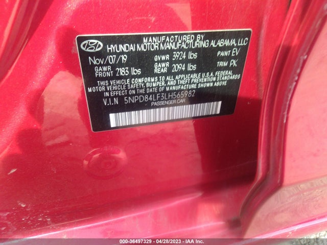 Hyundai ELANTRA SEL 2020 5NPD84LF3LH565982 Image 10