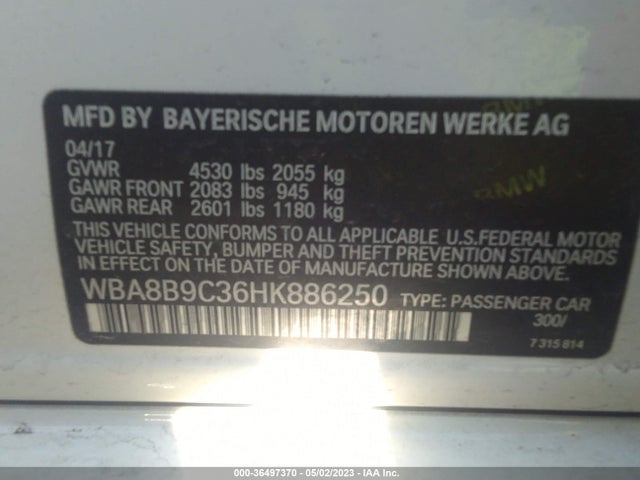 BMW 3 Series 330i 2017 WBA8B9C36HK886250 Image 9