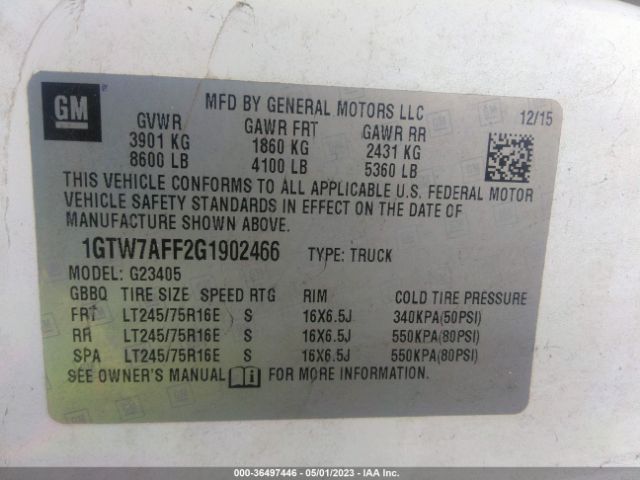 1GTW7AFF2G1902466 GMC SAVANA CARGO VAN