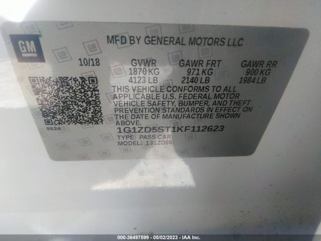 Chevrolet MALIBU LT 2019 1G1ZD5ST1KF112623 Image 10