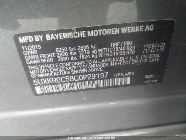 5UXKR0C58G0P29197 BMW X5 Xdrive35i