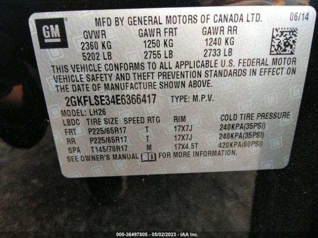 2GKFLSE34E6366417 GMC Terrain Slt