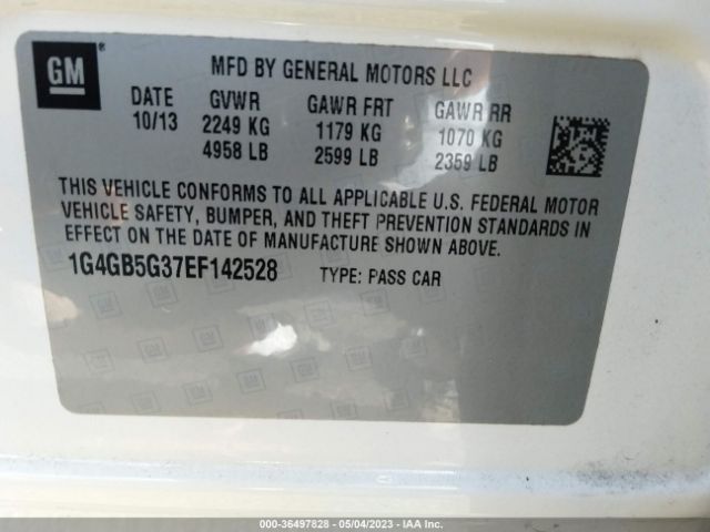 1G4GB5G37EF142528 Buick Lacrosse Leather