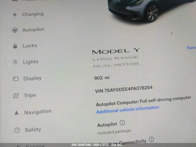 Tesla Model Y Long Range 2023 7SAYGDEE4PA078254 Image 9