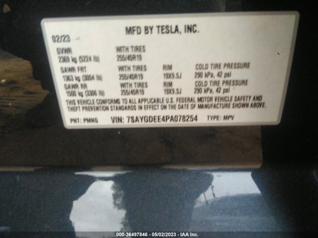 Tesla Model Y Long Range 2023 7SAYGDEE4PA078254 Image 11