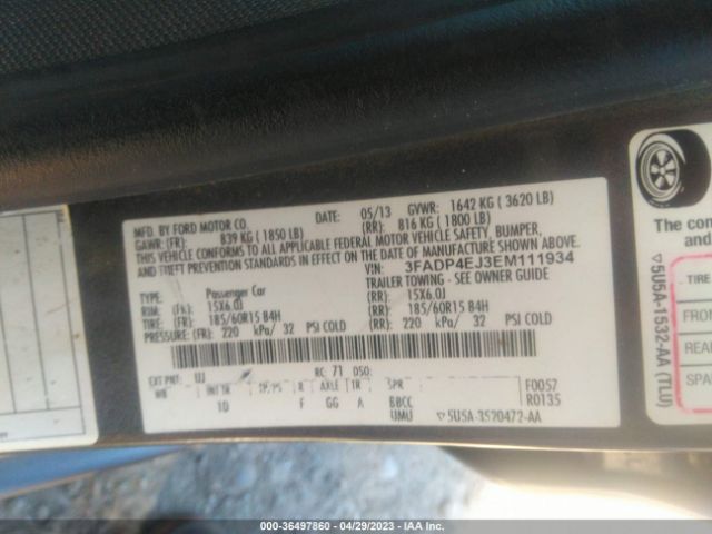 3FADP4EJ3EM111934 Ford FIESTA SE