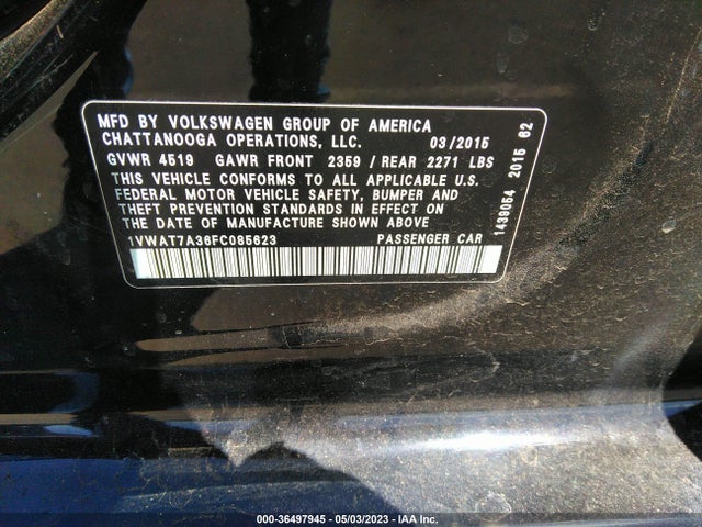 1VWAT7A36FC085623 Volkswagen Passat 1.8t Limited Edition