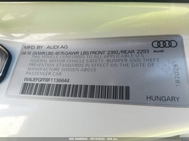 WAUEFGFF8F1136644 Audi A3 2.0t Premium Plus