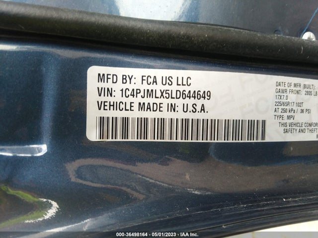 2020 JEEP CHEROKEE LUX VIN: 1C4PJMLX5LD644649