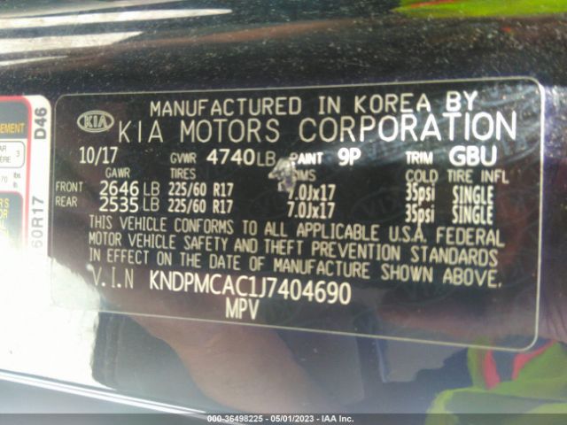 KNDPMCAC1J7404690 KIA Sportage Lx