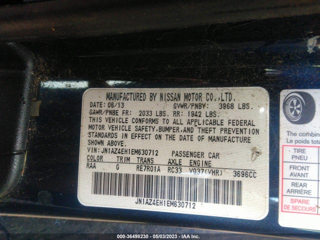 Продаж на аукціоні авто 2014 Nissan 370z Touring, vin: JN1AZ4EH1EM630712, номер лоту: 36498230