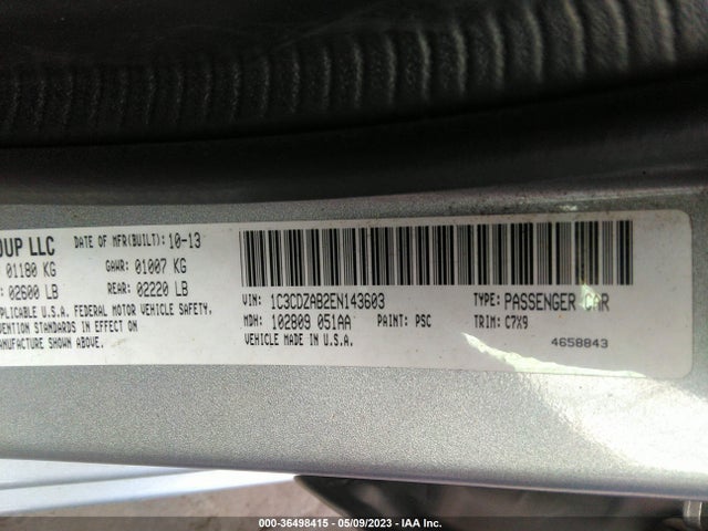 Dodge AVENGER SE 2014 1C3CDZAB2EN143603 Image 9