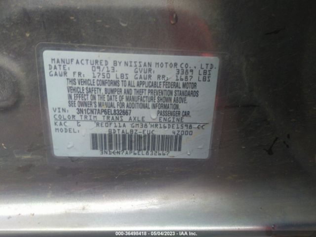 3N1CN7AP6EL832667 Nissan VERSA SV