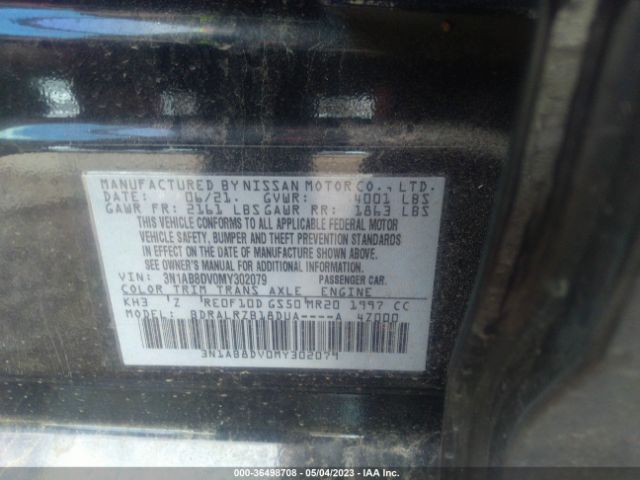 3N1AB8DV0MY302079 Nissan SENTRA SR