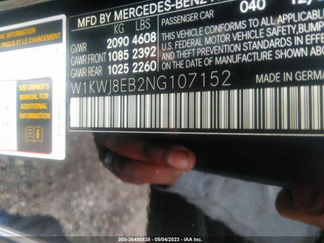 W1KWJ8EB2NG107152 Mercedes-Benz C-class C 300