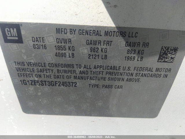 Chevrolet MALIBU LT 2016 1G1ZE5ST3GF245372 Image 10