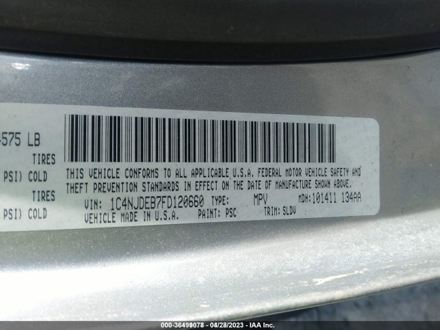 1C4NJDEB7FD120660 Jeep Compass High Altitude Edition