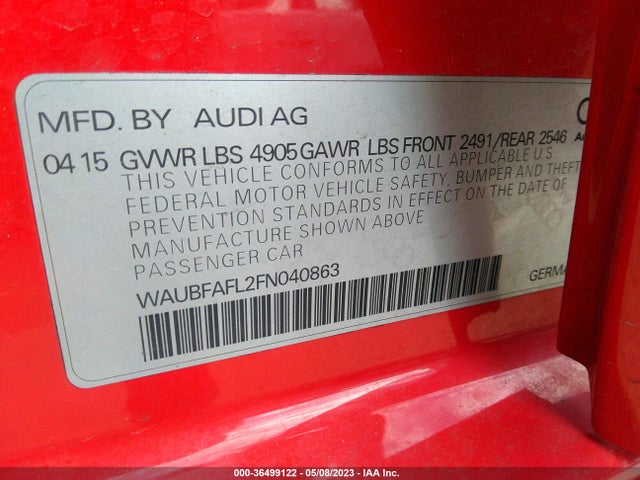 WAUBFAFL2FN040863 Audi A4 PREMIUM