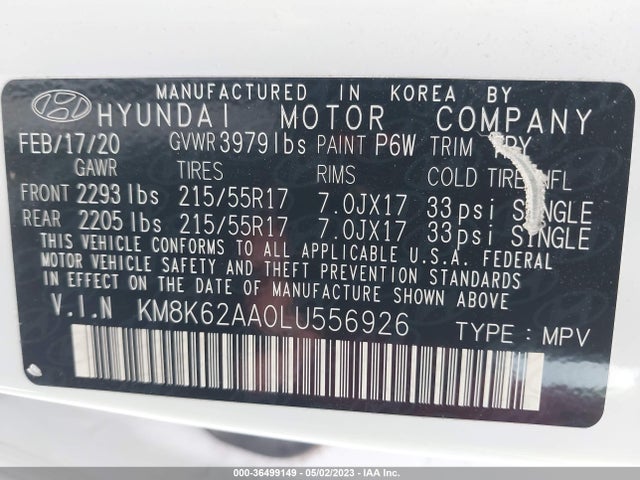 Hyundai Kona Sel Plus 2020 KM8K62AA0LU556926 Image 9