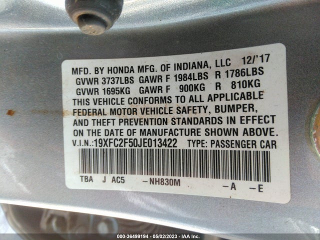 Honda Civic Sedan Lx 2018 19XFC2F50JE013422 Image 10