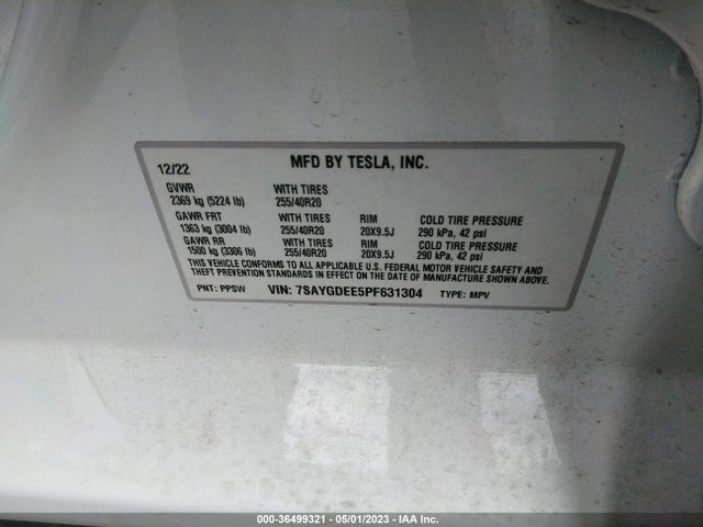 Tesla Model Y Long Range 2023 7SAYGDEE5PF631304 Image 9