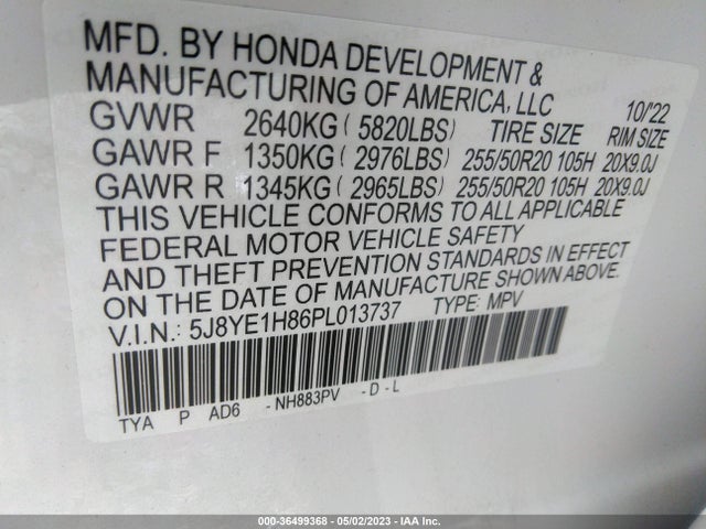 2023 Acura MDX, VIN: 5J8YE1H86PL013737