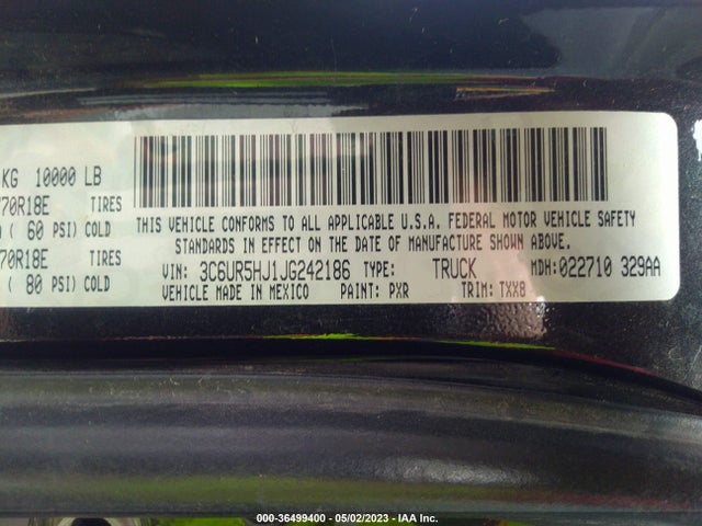 3C6UR5HJ1JG242186 RAM 2500 Tradesman