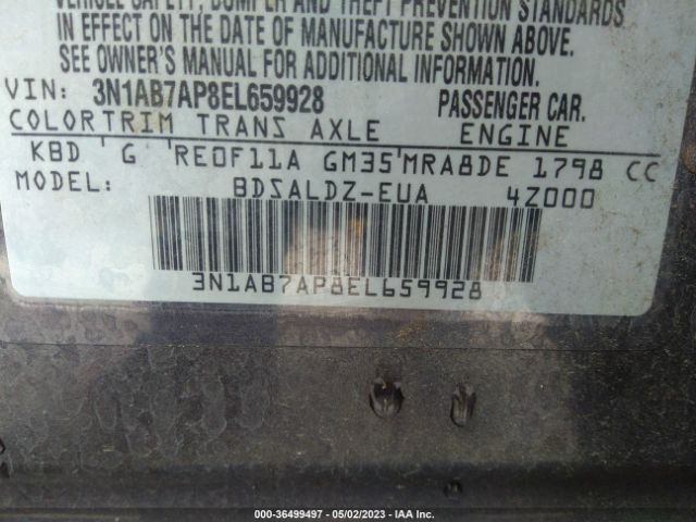 3N1AB7AP8EL659928 Nissan SENTRA SV