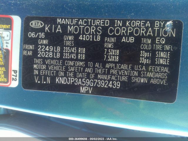 KNDJP3A59G7392439 KIA SOUL +