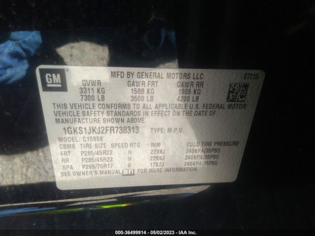 1GKS1JKJ2FR738313 GMC YUKON XL DENALI