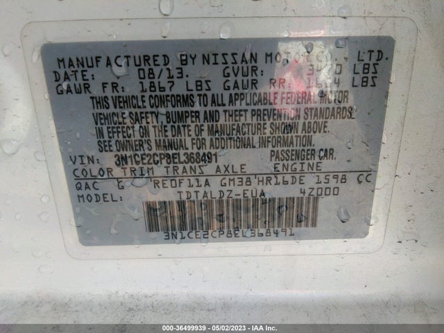 Nissan Versa Note Sv 2014 3N1CE2CP8EL368491 Image 10