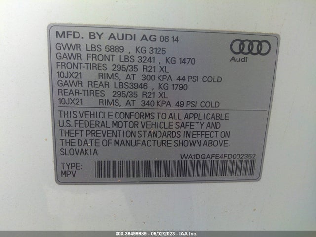 WA1DGAFE4FD002352 Audi Q7 3.0t S Line Prestige