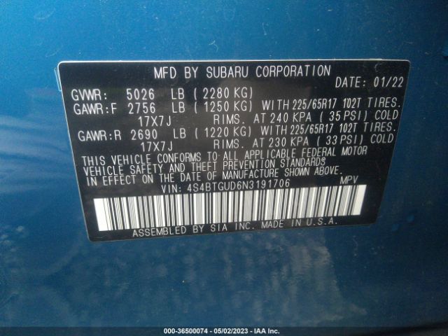 4S4BTGUD6N3191706 Subaru Outback Wilderness